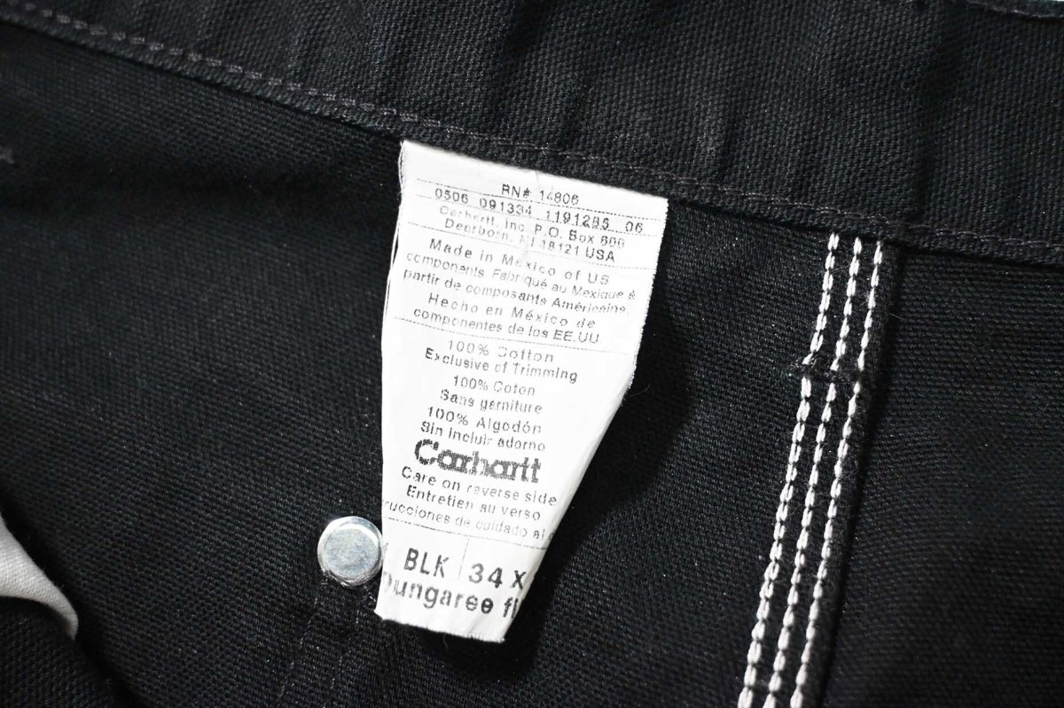 画像7: 06' Used Carhartt Duck Double Knee Carpenter Pants Black カーハート (7)