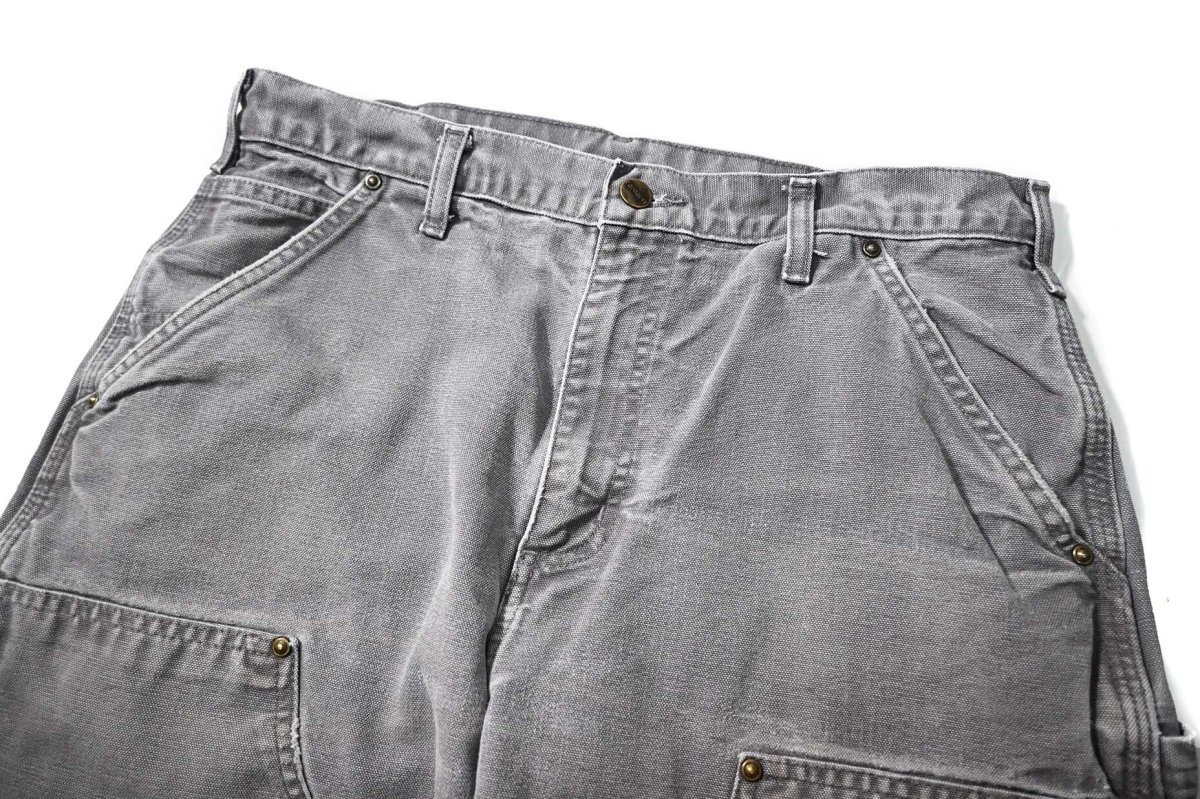 画像2: 16' Used Carhartt Duck Double Knee Carpenter Pants Gravel カーハート (2)