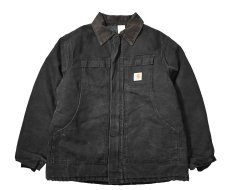 画像1: 80-90s Used Carhartt Quilt Lined Traditional Coat Black made in USA (1)