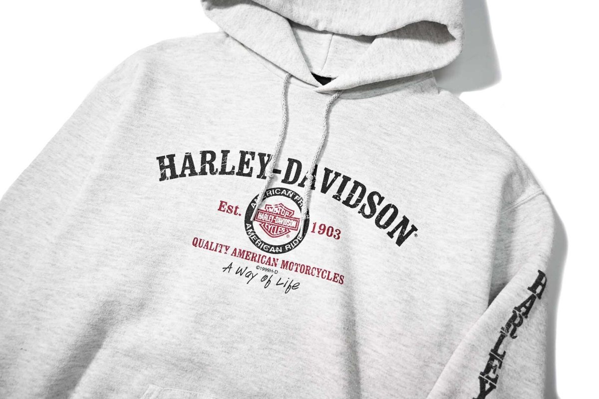 画像3: 90s Used Harley-Davidson Print Sweat Hoodie (3)