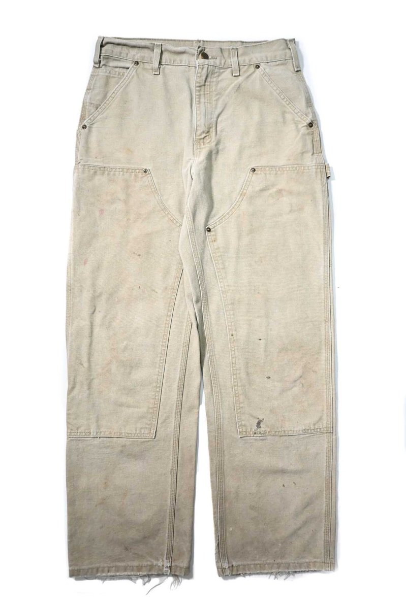 画像1: 07' Used Carhartt Duck Double Knee Carpenter Pants Tan カーハート (1)