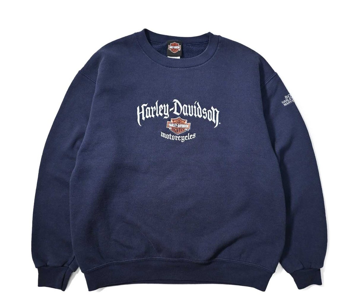 画像1: 00-10s Used Harley-Davidson Embroidered Sweat Shirt (1)
