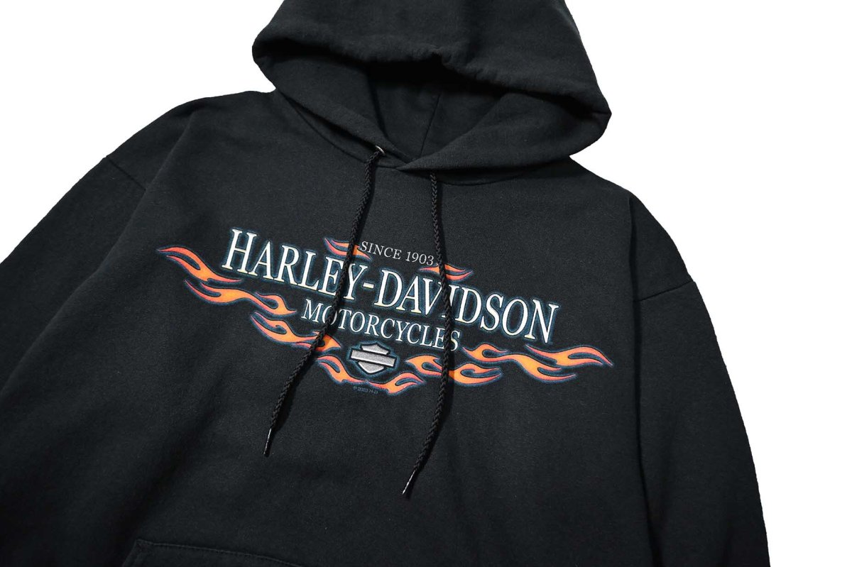 画像3: 00s Used Harley-Davidson Print Sweat Hoodie (3)