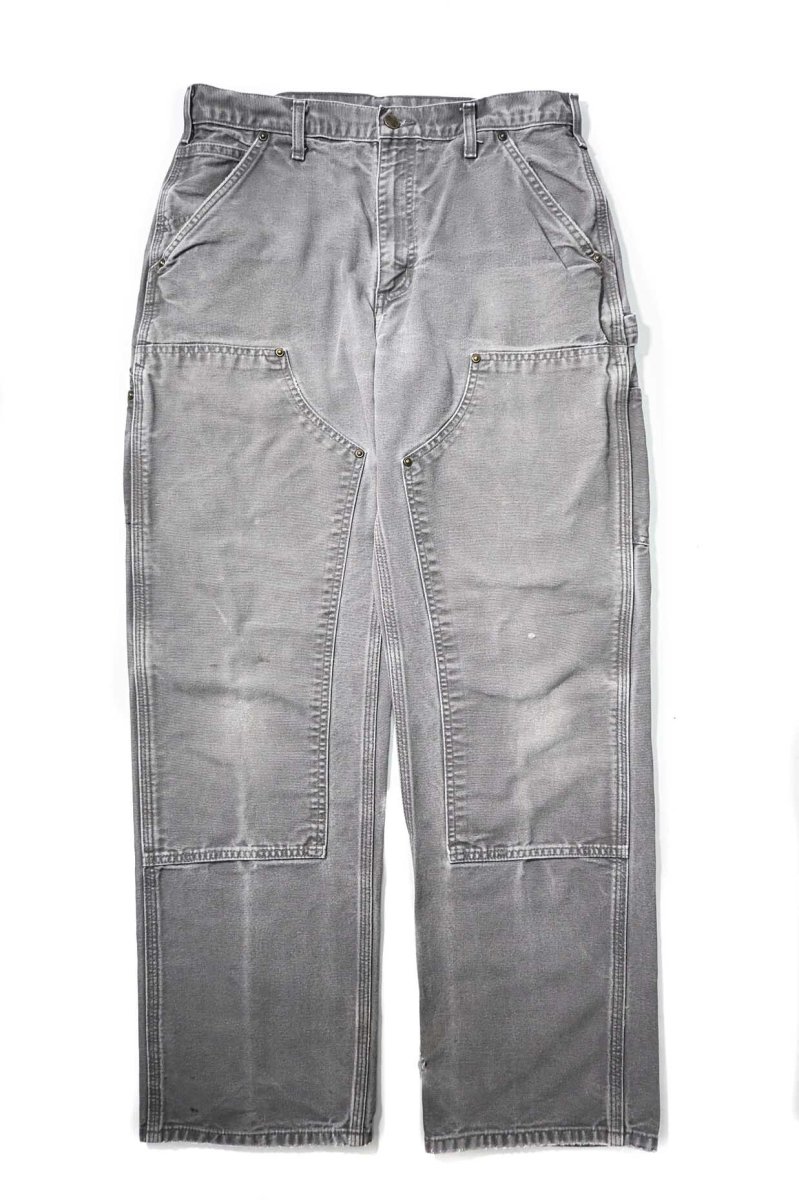 画像1: 16' Used Carhartt Duck Double Knee Carpenter Pants Gravel カーハート (1)
