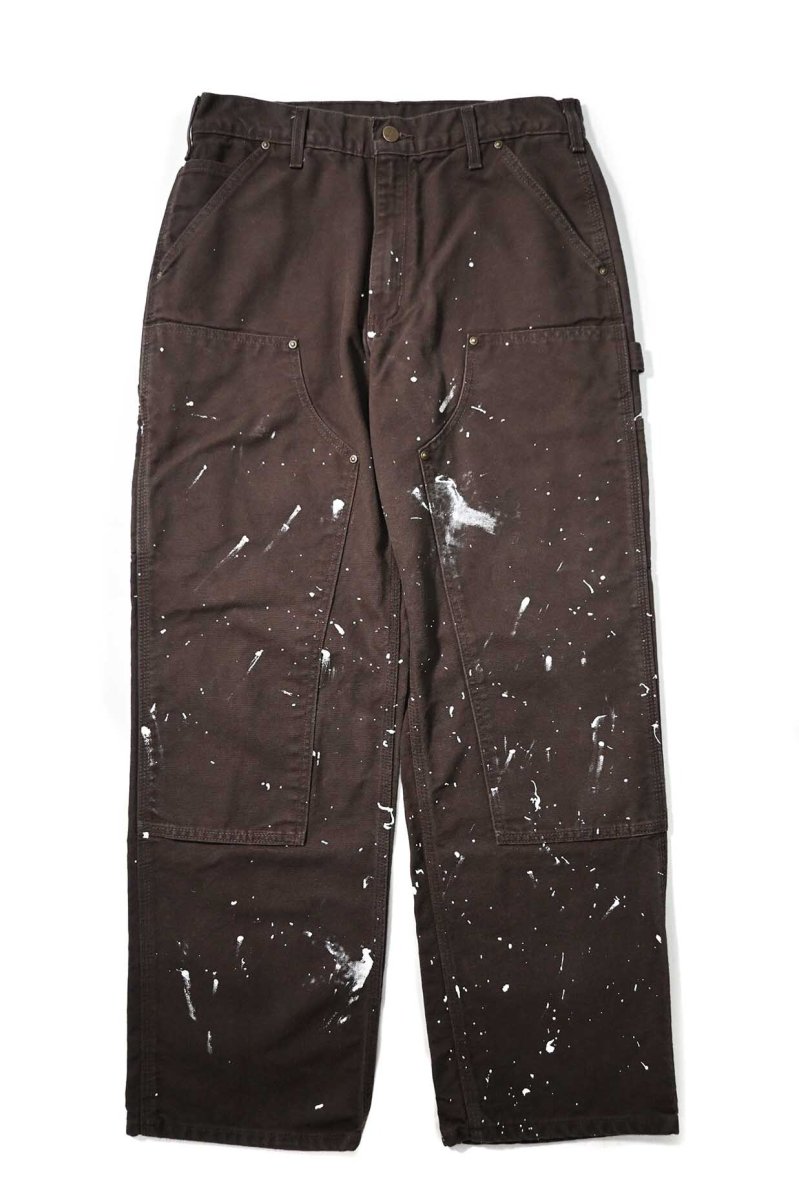 画像1: 24' Used Carhartt Duck Double Knee Carpenter Pants Dark Brown made in USA カーハート (1)