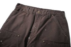 画像2: 24' Used Carhartt Duck Double Knee Carpenter Pants Dark Brown made in USA カーハート (2)
