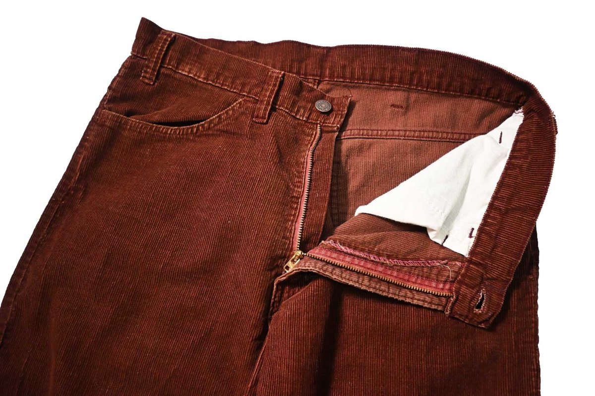 画像5: 80' Used Levi's 519 Corduroy Pants Brick 42Talon Zip made in USA リーバイス (5)