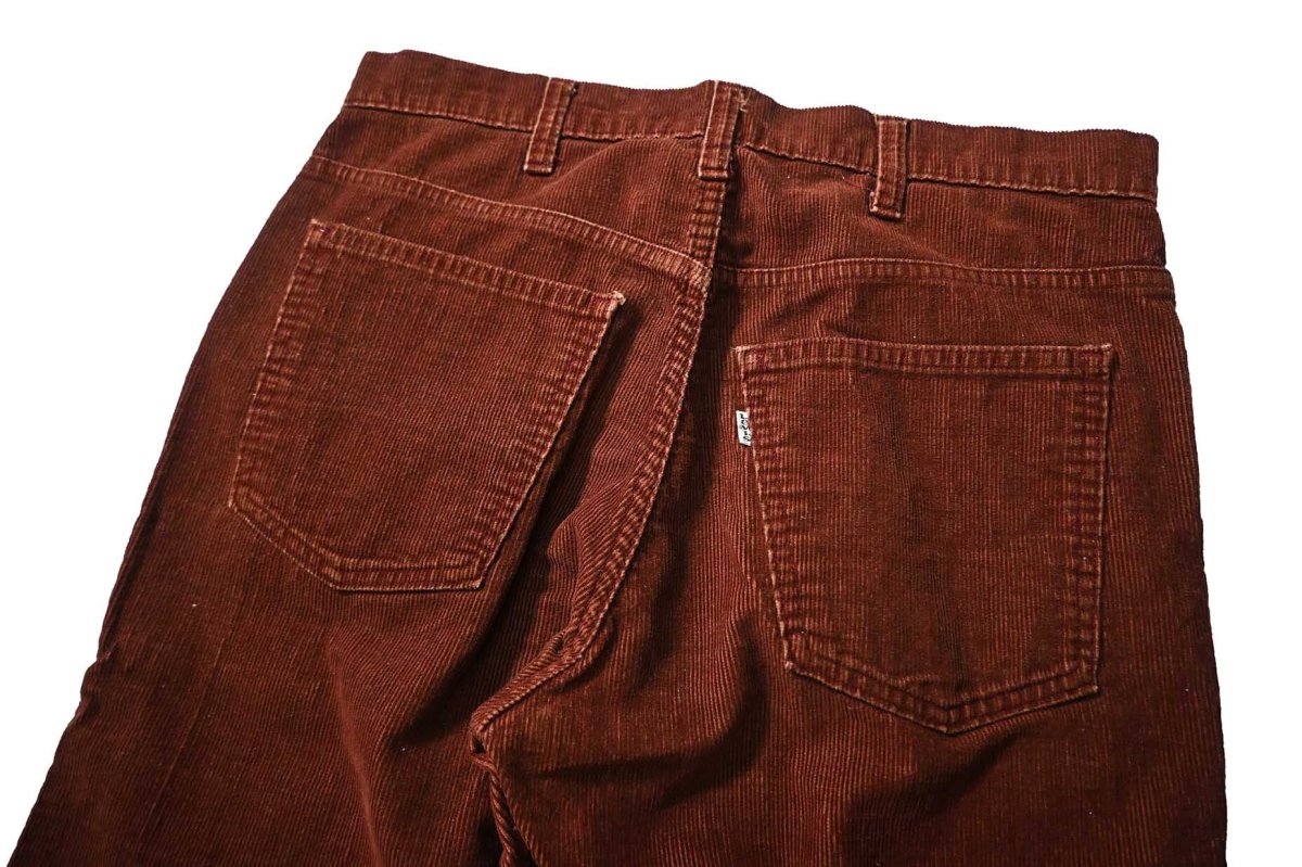 画像4: 80' Used Levi's 519 Corduroy Pants Brick 42Talon Zip made in USA リーバイス (4)