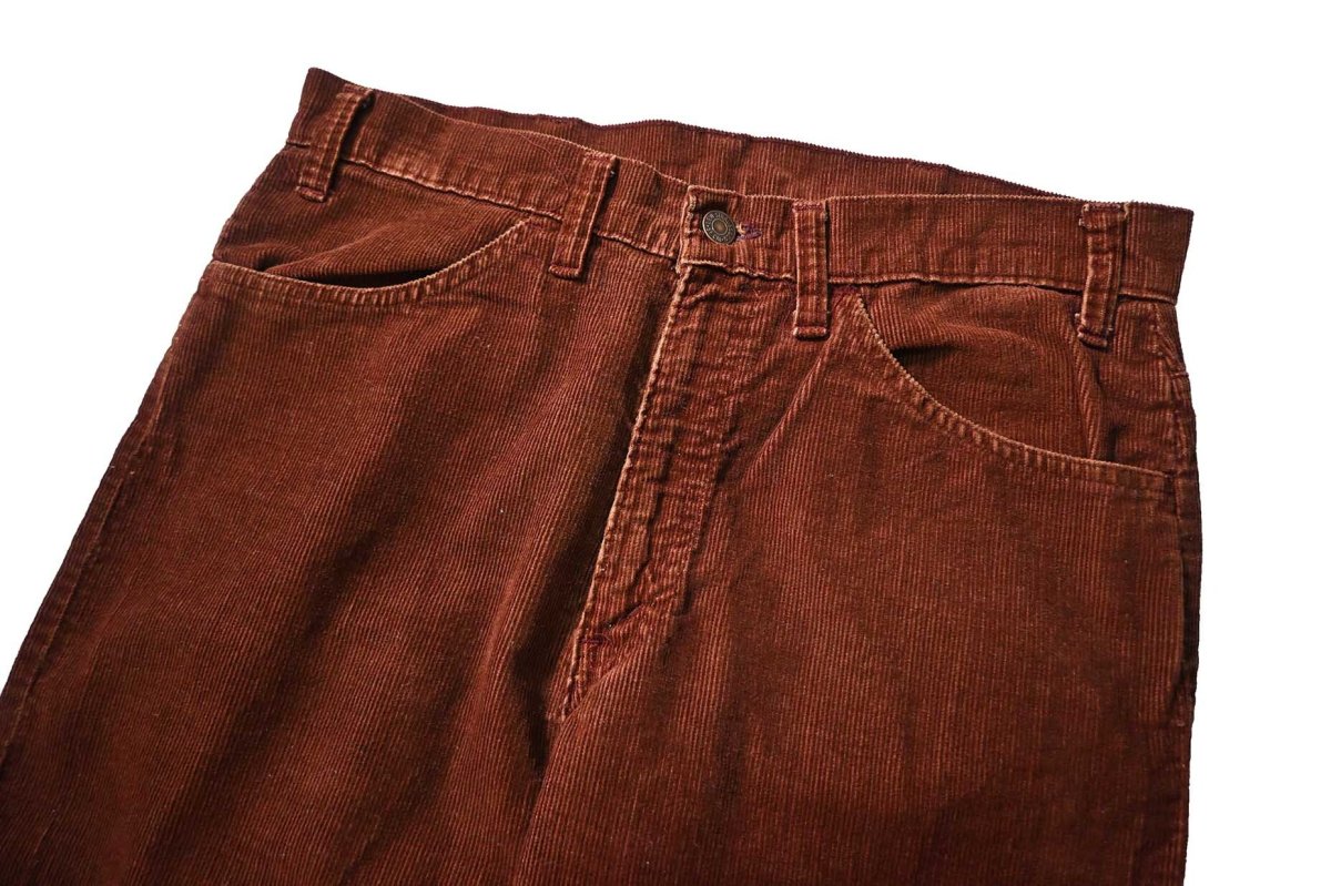 画像2: 80' Used Levi's 519 Corduroy Pants Brick 42Talon Zip made in USA リーバイス (2)