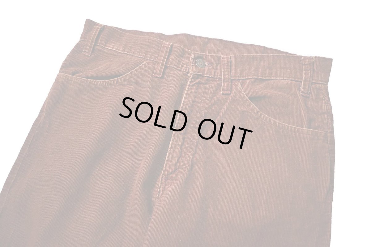 画像2: 80' Used Levi's 519 Corduroy Pants Brick 42Talon Zip made in USA リーバイス (2)