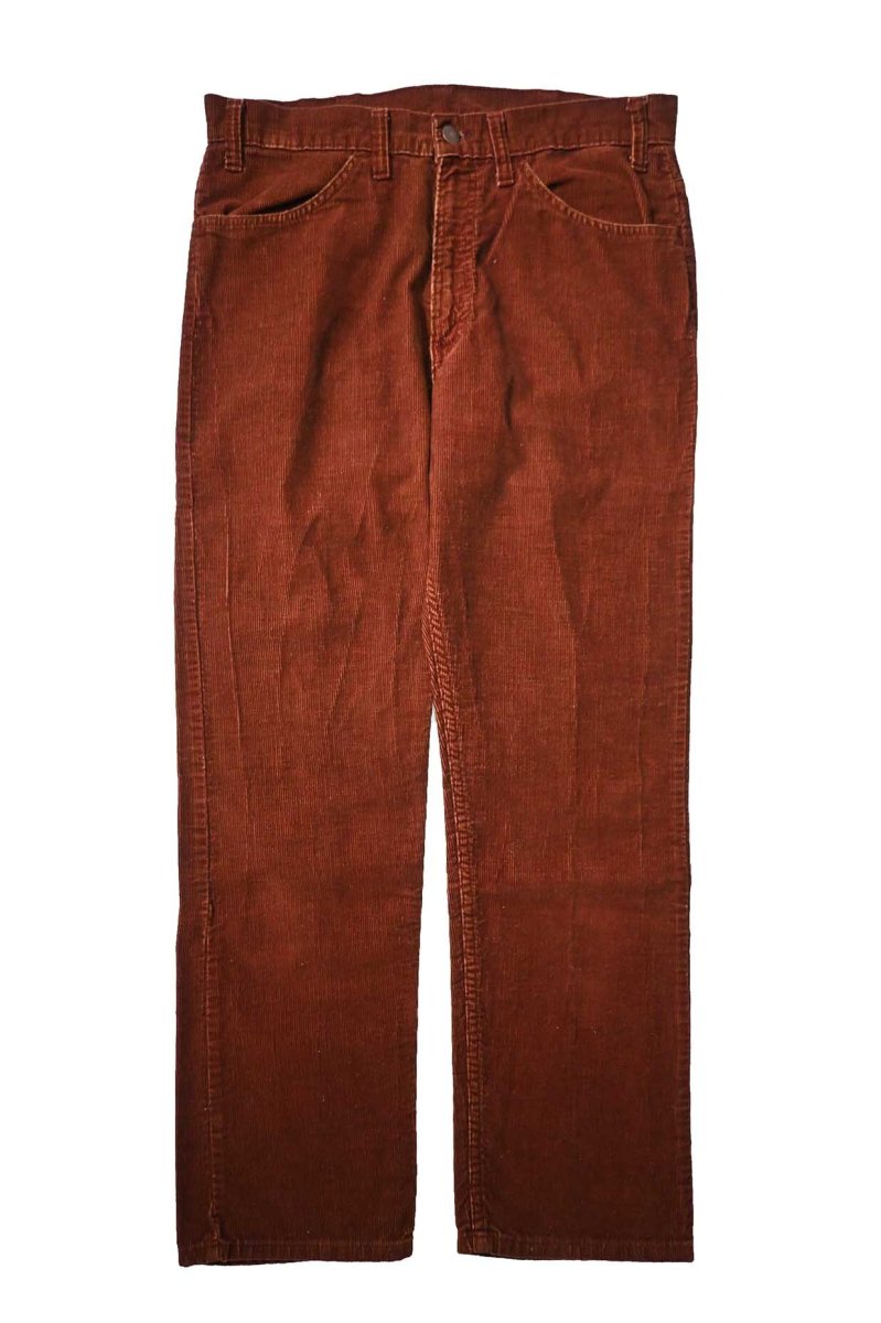 画像1: 80' Used Levi's 519 Corduroy Pants Brick 42Talon Zip made in USA リーバイス (1)