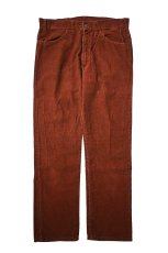 画像1: 80' Used Levi's 519 Corduroy Pants Brick 42Talon Zip made in USA リーバイス (1)