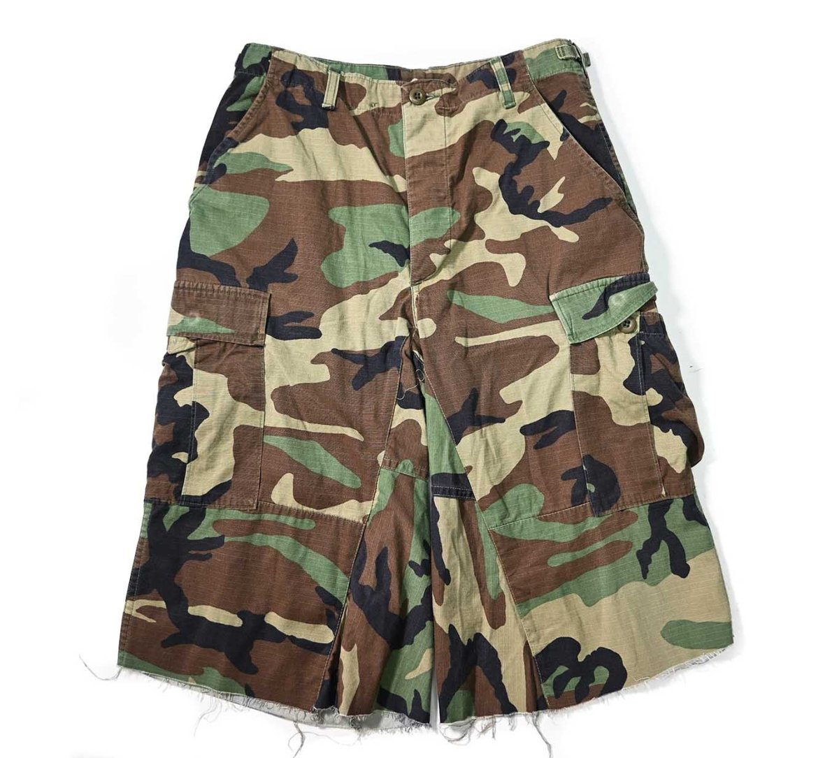 画像1: Used Us Army Customized Combat Jorts Woodland Camo (1)