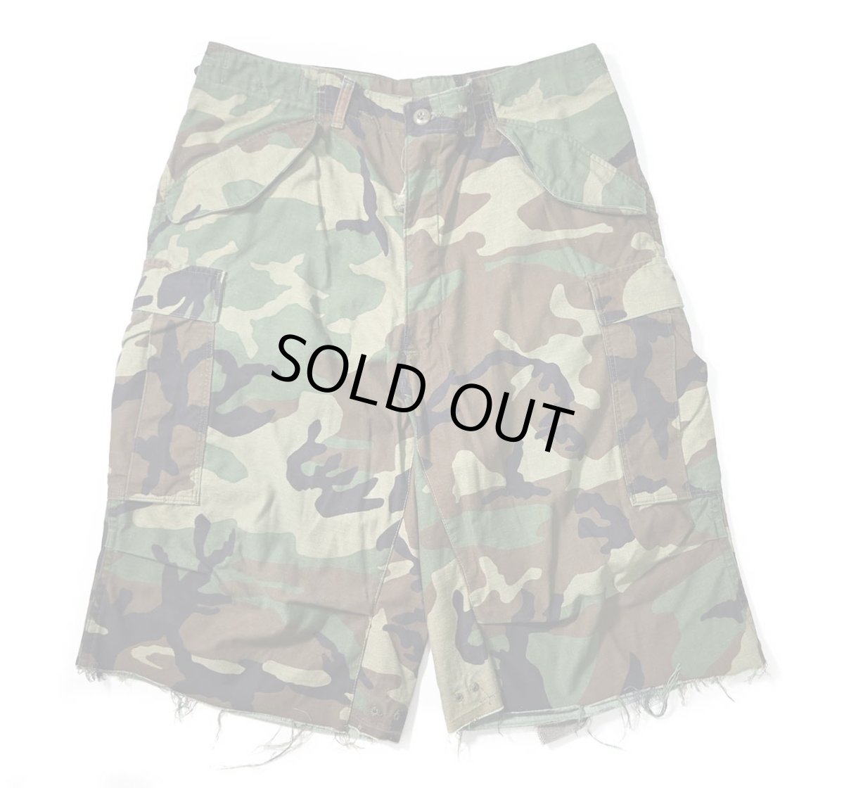 画像1: Used Us Army Customized M-65 Jorts Woodland Camo (1)