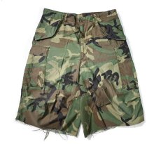 画像1: Used Us Army Customized M-65 Jorts Woodland Camo (1)