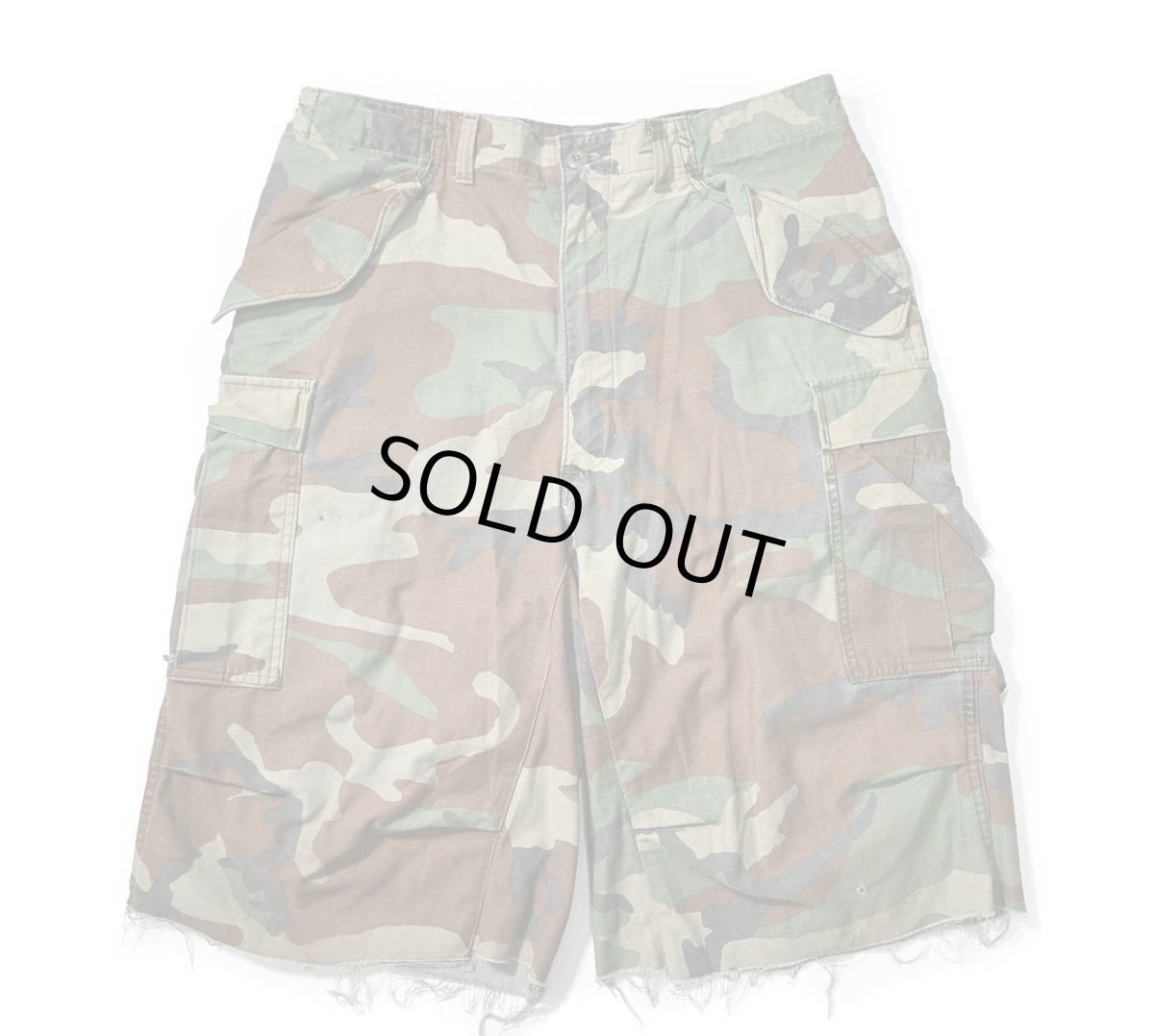 画像1: Used Us Army Customized M-65 Jorts Woodland Camo (1)