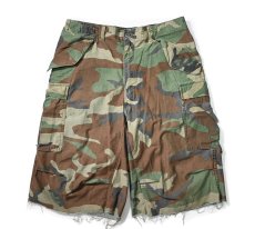 画像1: Used Us Army Customized M-65 Jorts Woodland Camo (1)