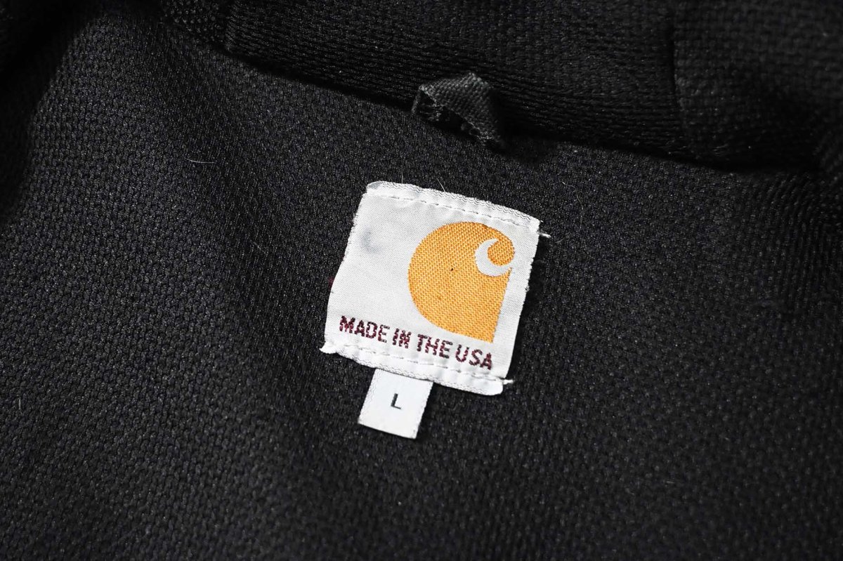 画像7: 15' Used Carhartt Duck Thermal Lined Active Jacket Black made in USA (7)