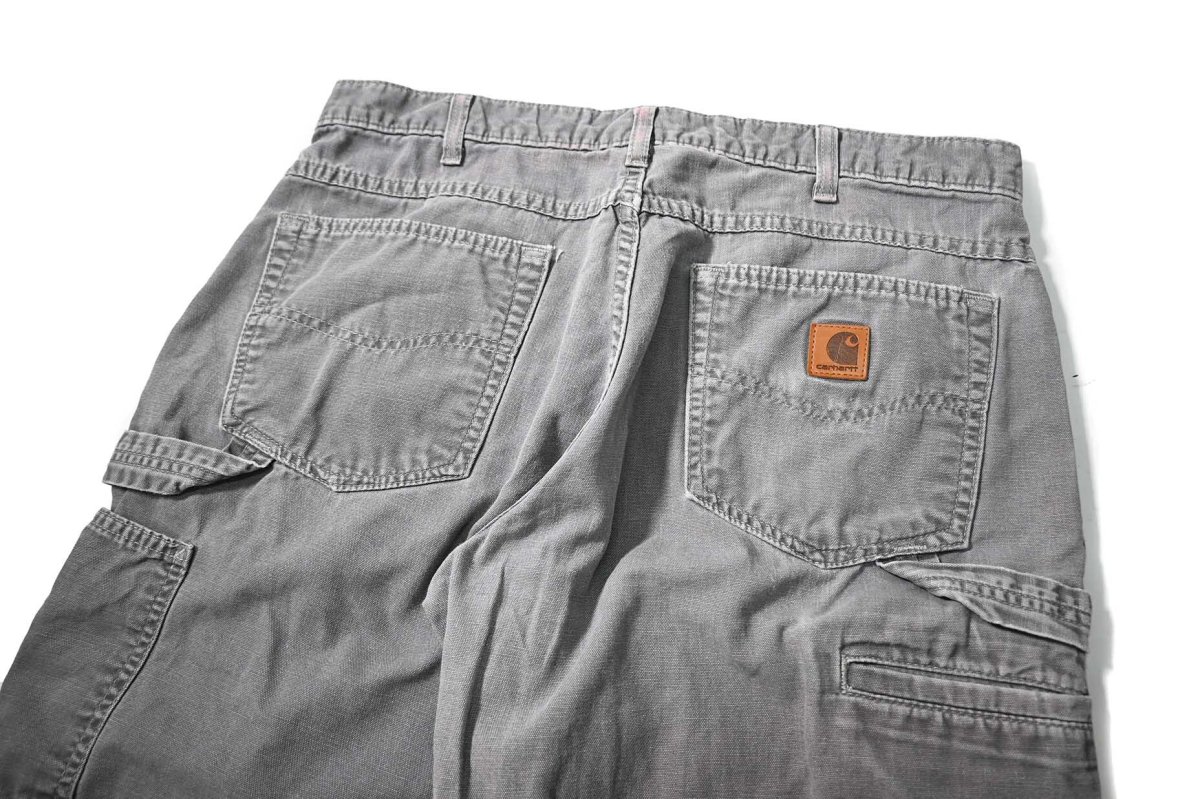 画像4: 18' Used Carhartt B159 Canvas Utility Work Pants Charcoal カーハート (4)
