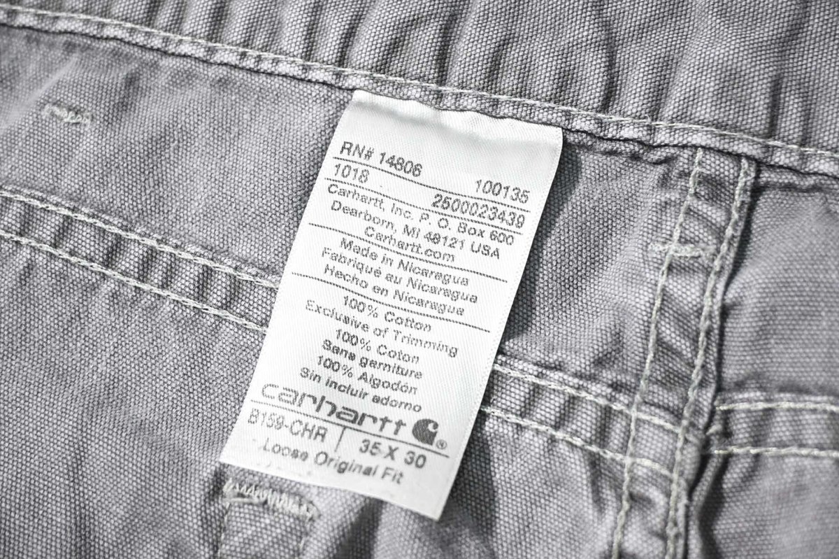 画像6: 18' Used Carhartt B159 Canvas Utility Work Pants Charcoal カーハート (6)