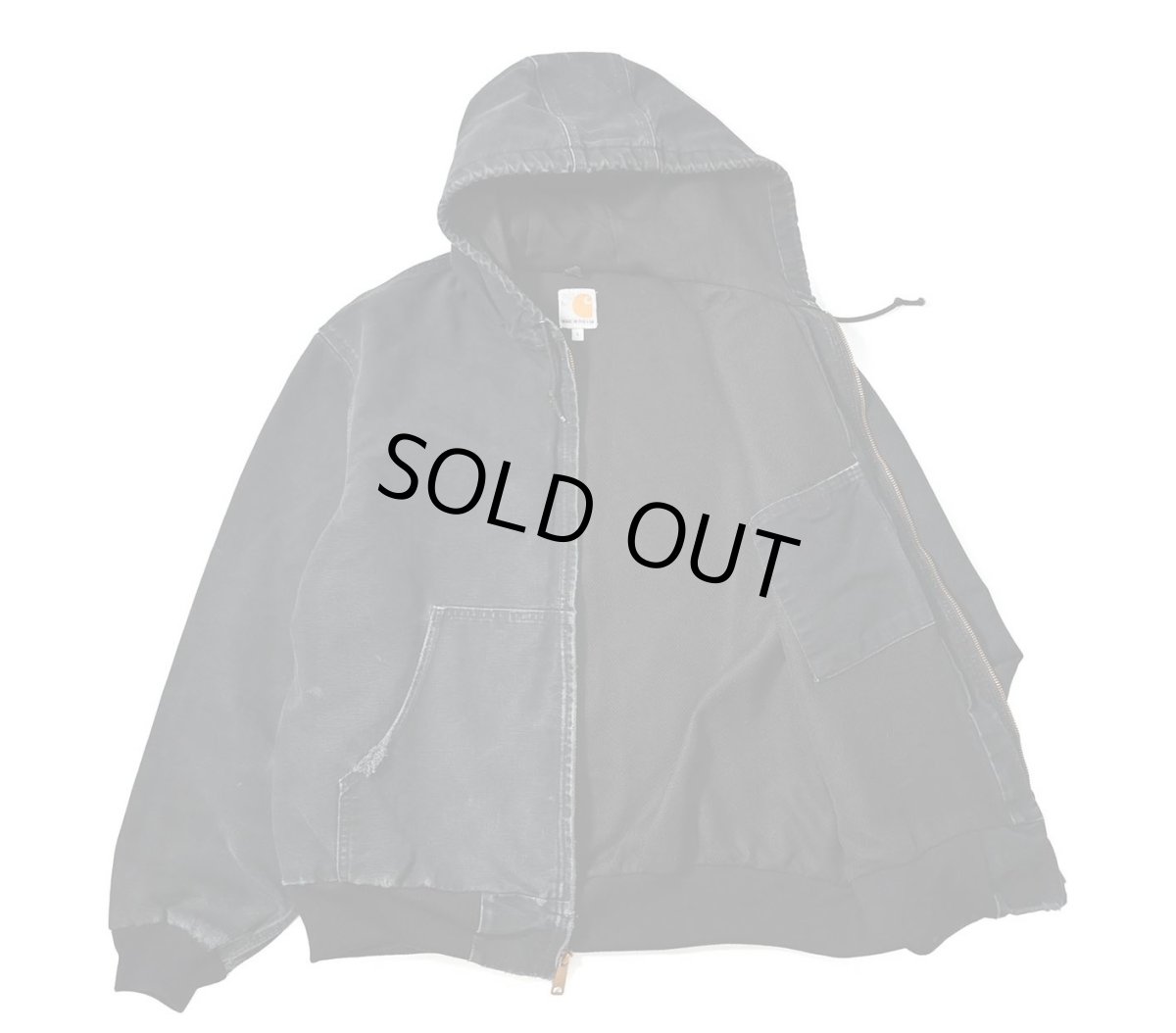 画像6: 15' Used Carhartt Duck Thermal Lined Active Jacket Black made in USA (6)
