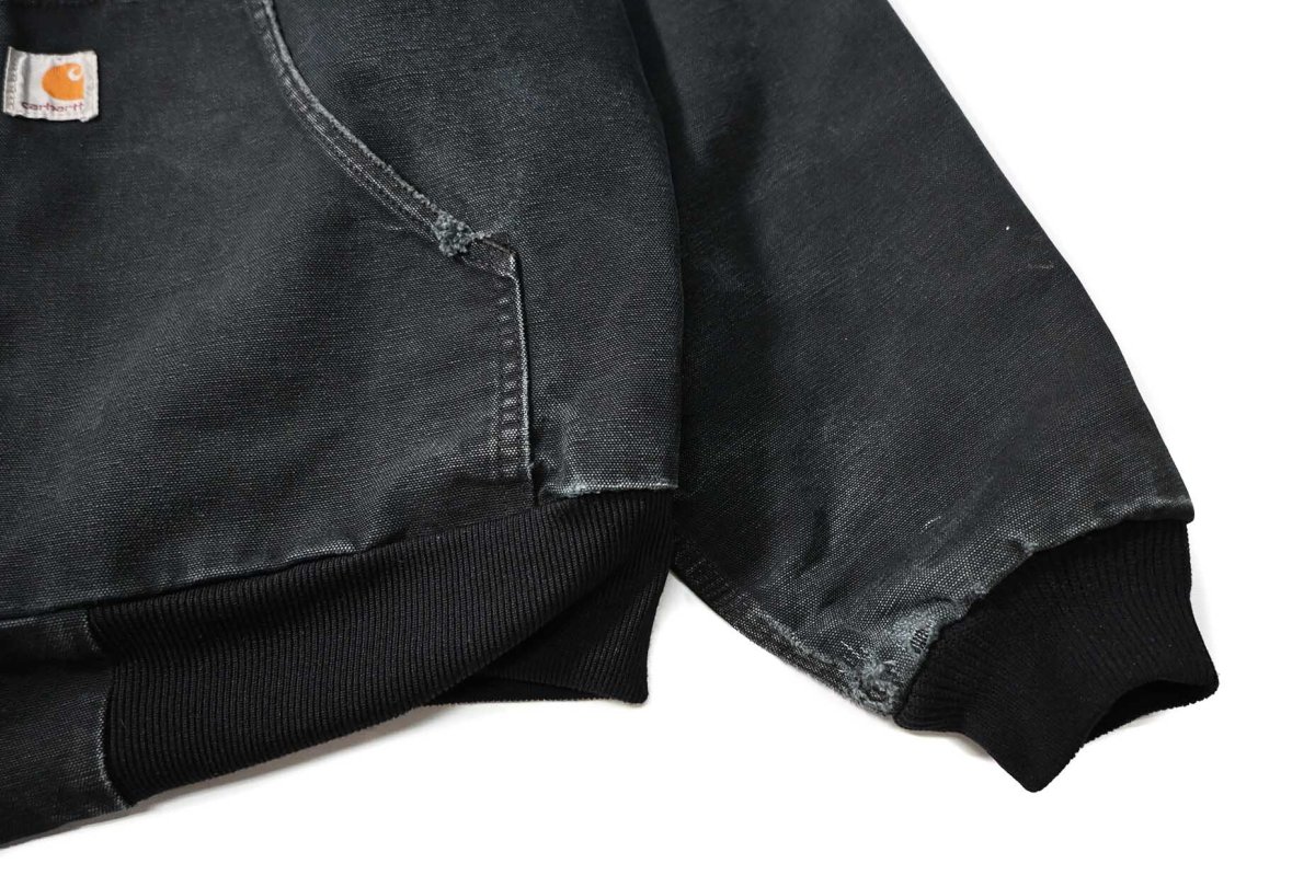 画像4: 15' Used Carhartt Duck Thermal Lined Active Jacket Black made in USA (4)