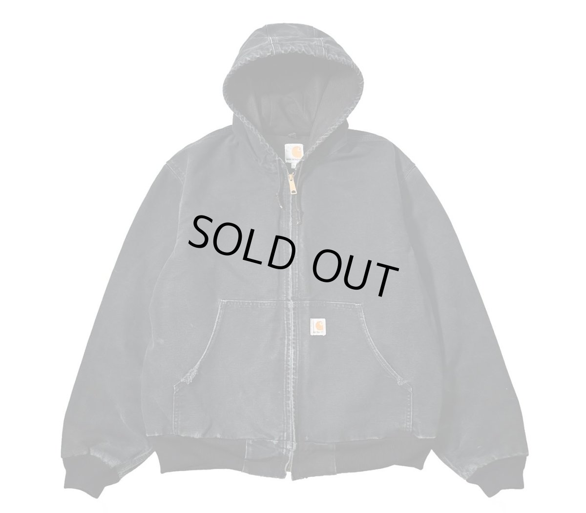 画像1: 15' Used Carhartt Duck Thermal Lined Active Jacket Black made in USA (1)
