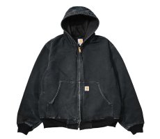 画像1: 15' Used Carhartt Duck Thermal Lined Active Jacket Black made in USA (1)