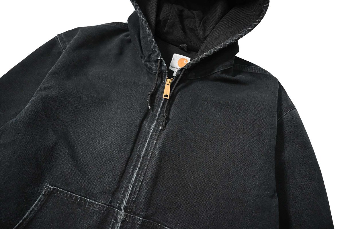 画像3: 15' Used Carhartt Duck Thermal Lined Active Jacket Black made in USA (3)
