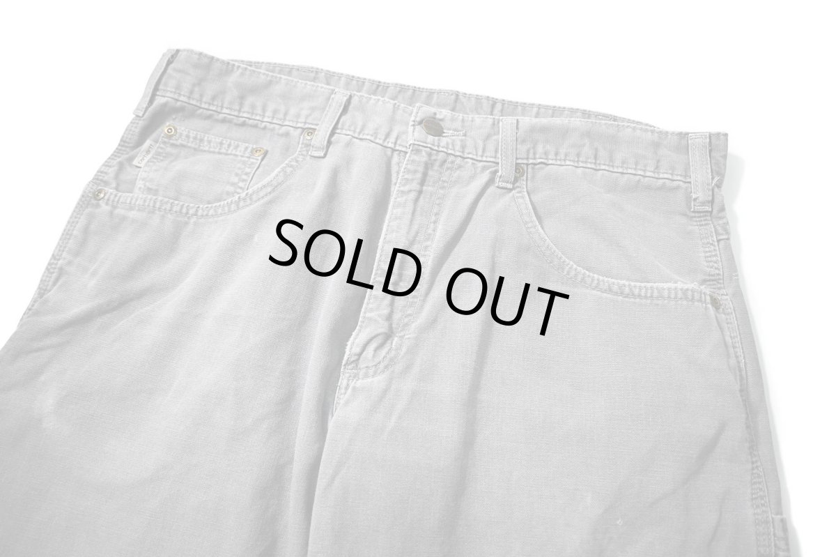 画像2: 18' Used Carhartt B159 Canvas Utility Work Pants Charcoal カーハート (2)