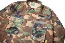 画像3: 90s Used Us Military Painted BDU Coat Woodland Camo (3)