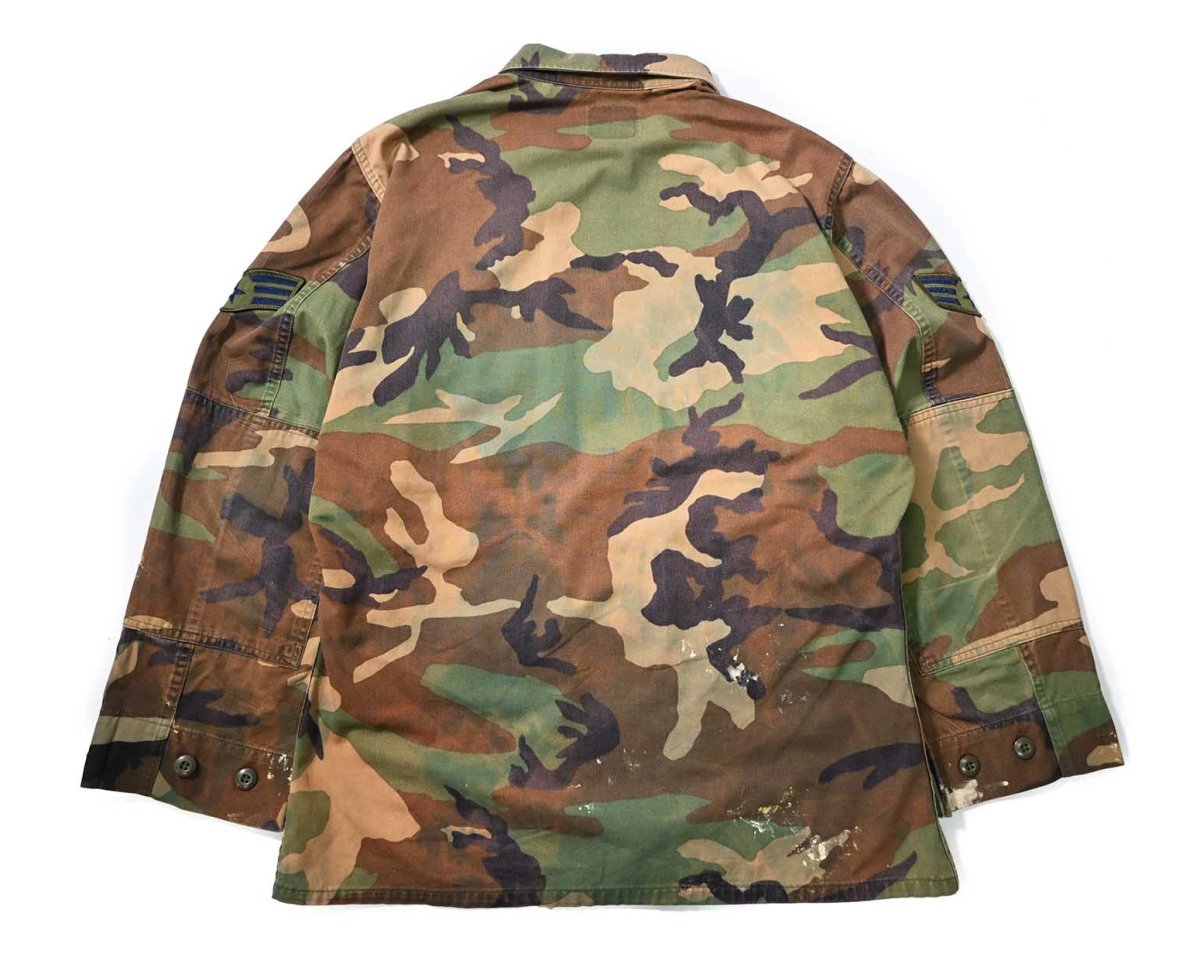 画像2: 90s Used Us Military Painted BDU Coat Woodland Camo (2)