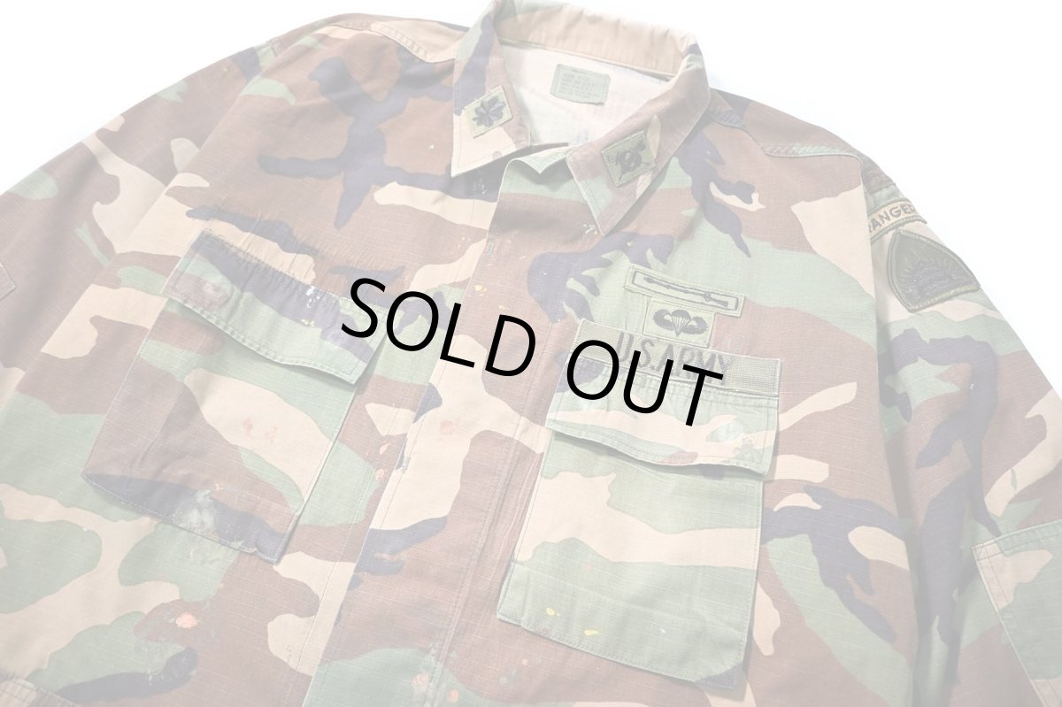 画像3: 96' Used Us Military Painted BDU Coat Woodland Camo (3)