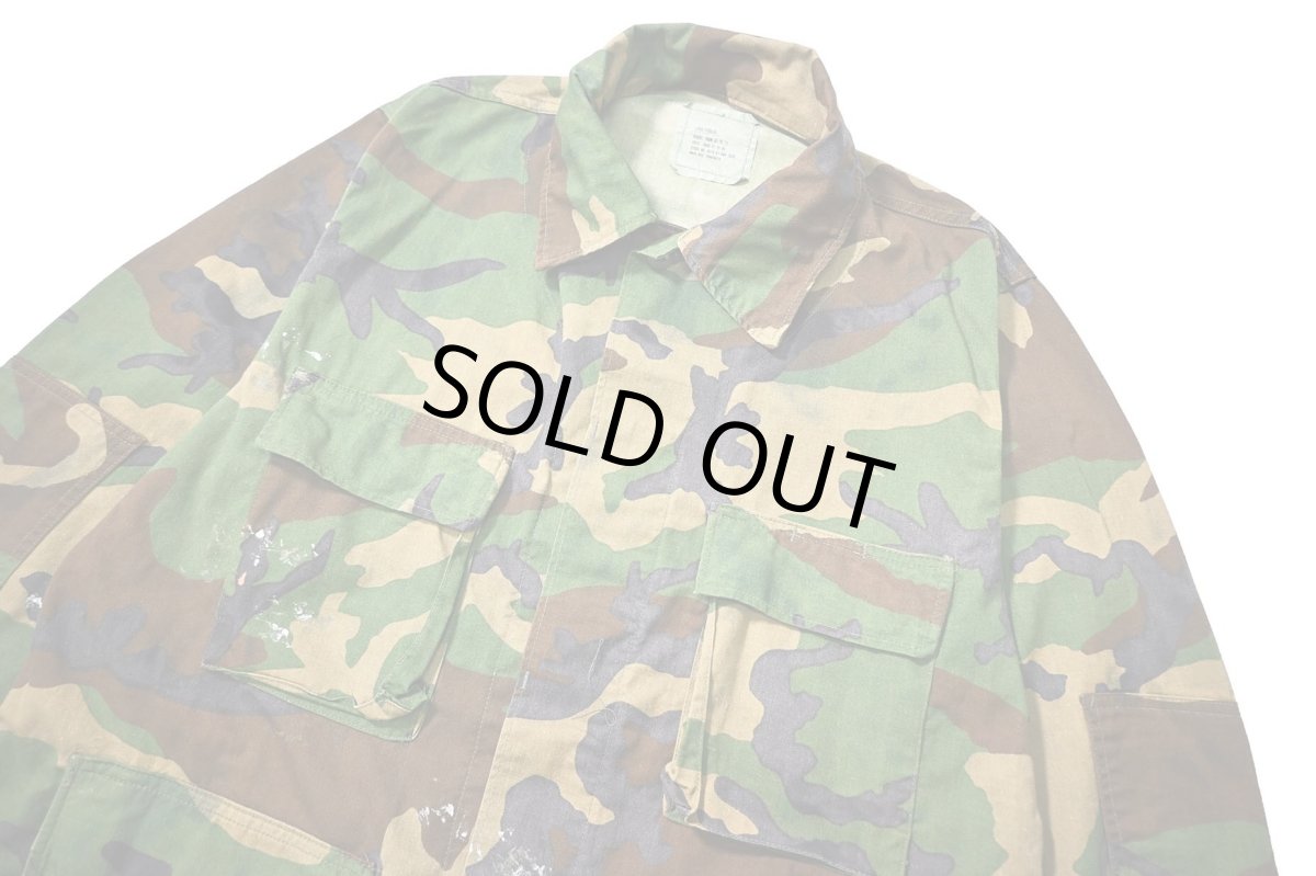 画像3: 81' Used Us Military Painted BDU Coat Woodland Camo (3)