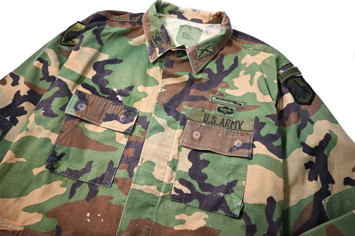 画像3: 93' Used Us Military Painted BDU Coat Woodland Camo (3)