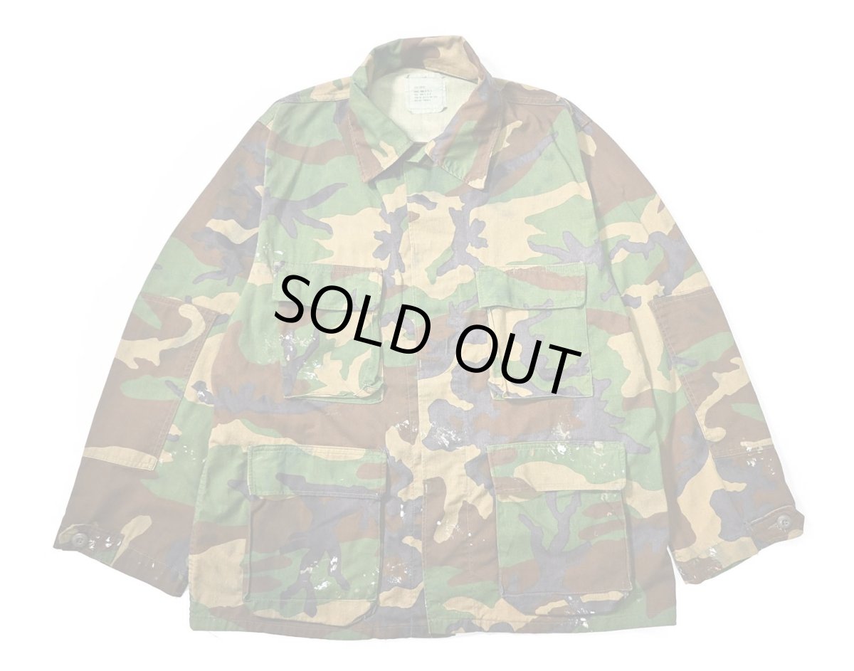 画像1: 81' Used Us Military Painted BDU Coat Woodland Camo (1)