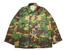 画像1: 81' Used Us Military Painted BDU Coat Woodland Camo (1)