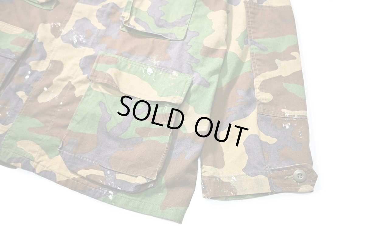 画像4: 81' Used Us Military Painted BDU Coat Woodland Camo (4)