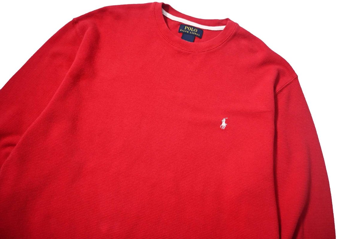 画像2: Used Polo Ralph Lauren L/S Thermal Red (2)