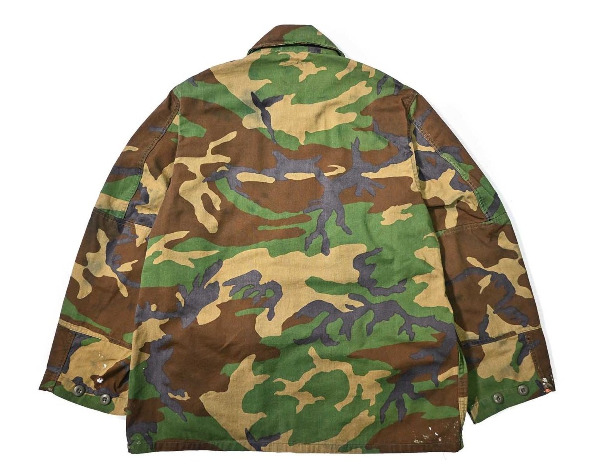 画像2: 81' Used Us Military Painted BDU Coat Woodland Camo (2)