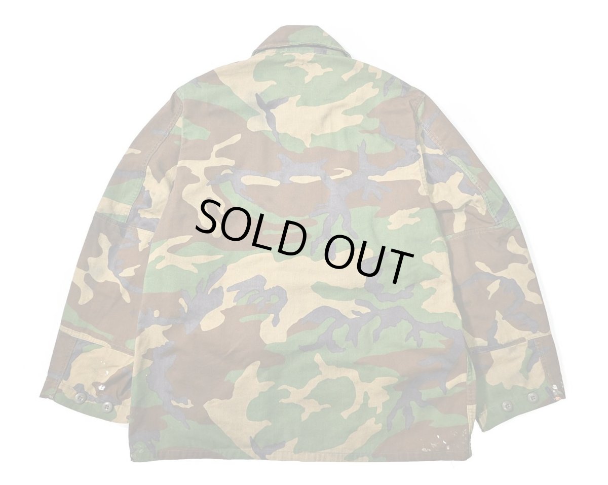 画像2: 81' Used Us Military Painted BDU Coat Woodland Camo (2)
