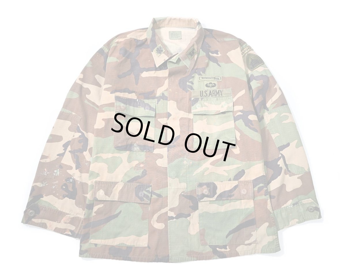 画像1: 96' Used Us Military Painted BDU Coat Woodland Camo (1)