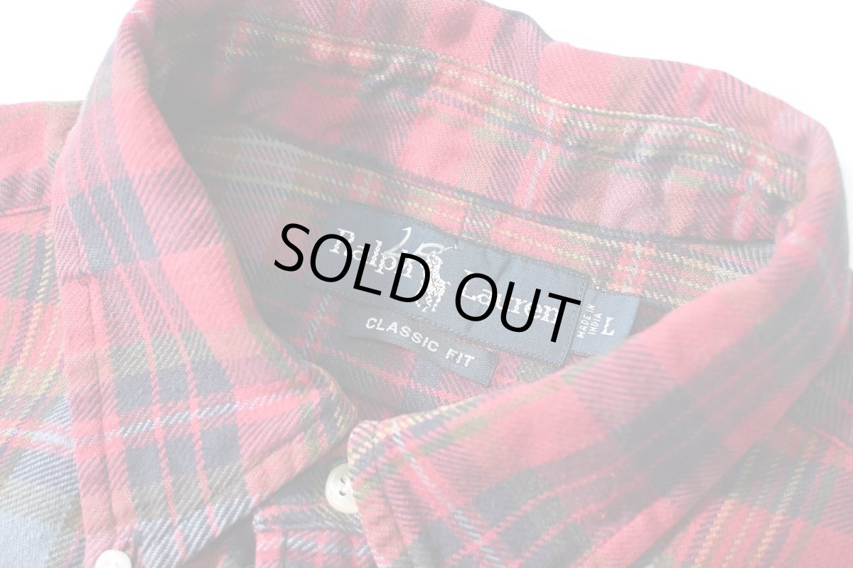 画像4: 90-00s Used Ralph Lauren Flannel B/D Shirt "Classic Fit" (4)
