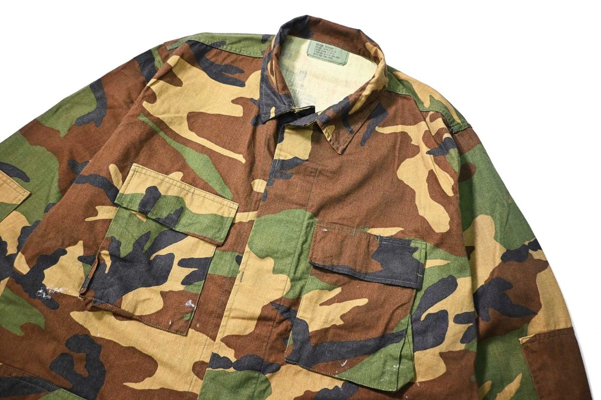 画像3: 87' Used Us Military Painted BDU Coat Woodland Camo (3)