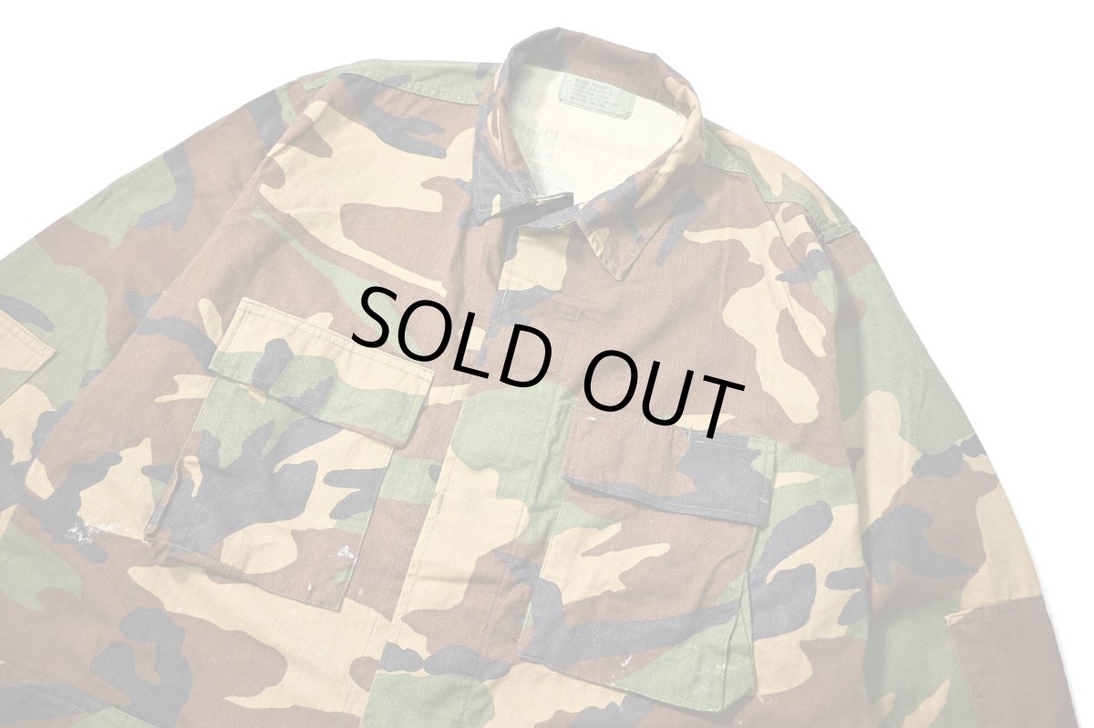 画像3: 87' Used Us Military Painted BDU Coat Woodland Camo (3)