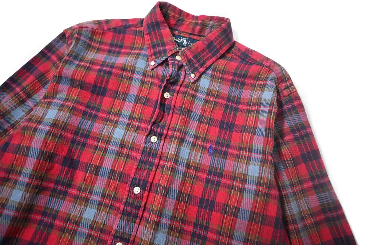 画像2: 90-00s Used Ralph Lauren Flannel B/D Shirt "Classic Fit" (2)
