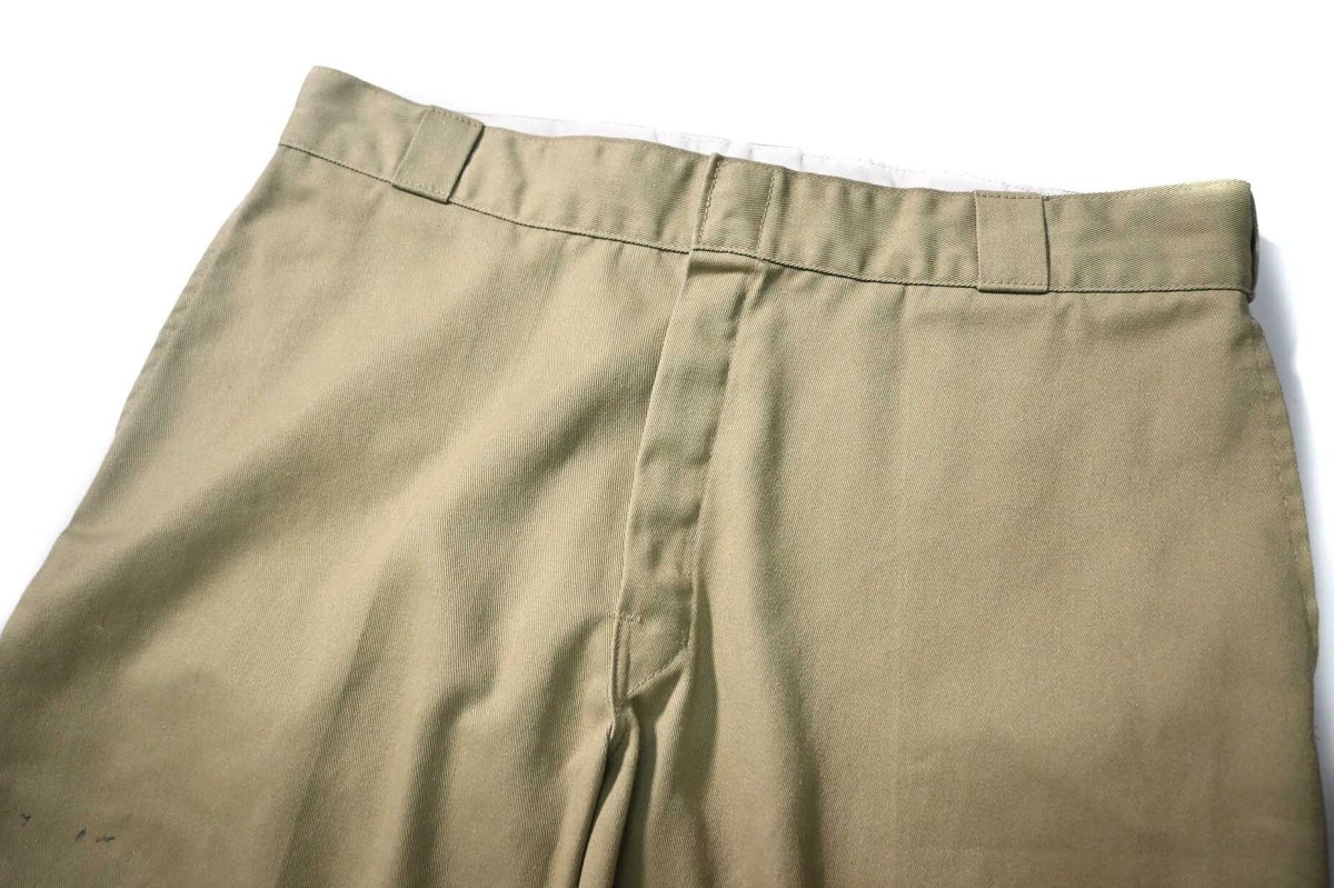画像2: Used Dickies 85283 Double Knee Painted Work Pants Khaki (2)
