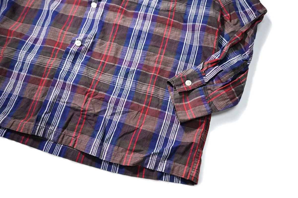 画像3: 60s Used Arrow Cotton Plaid Open Collar Shirt (3)