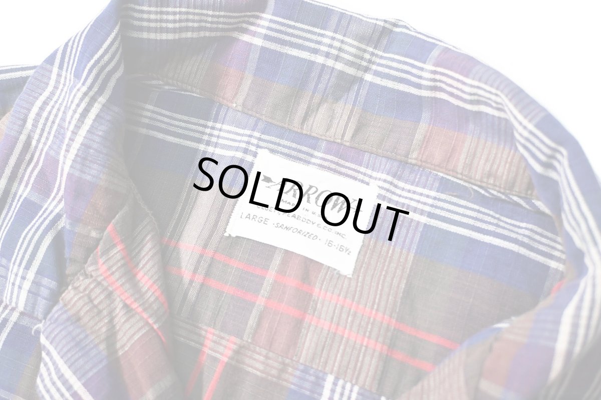 画像4: 60s Used Arrow Cotton Plaid Open Collar Shirt (4)