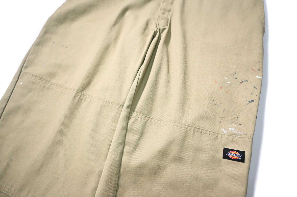 画像4: Used Dickies 85283 Double Knee Painted Work Pants Khaki (4)